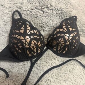 Shade & Shore Black Mesh Bikini Top